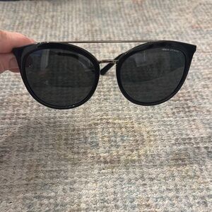 Armani Exchange Black Cat-Eye Sunglasses with Metallic Accents